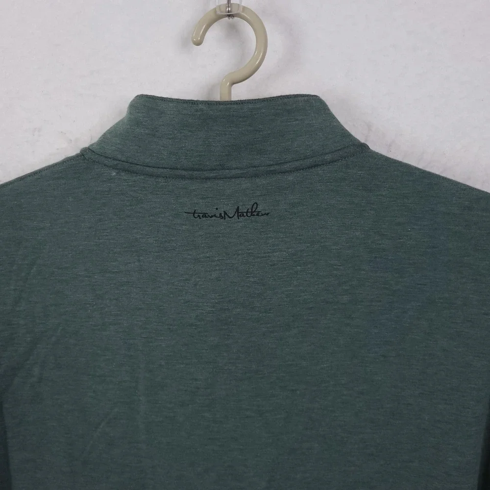 Travis Mathew Golf Sweater Quarter Zip Pullover Mens XXL Green Heathered